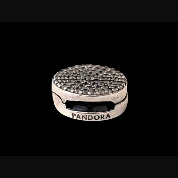PANDORA Reflexions Dazzling Elegance Pave CZ 925 Sterling Silver Clip Charm - Picture 4 of 10